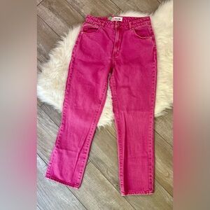 ROLLA'S | High Rise Straight Legged Pink Dyed Denim Jeans (29/8)